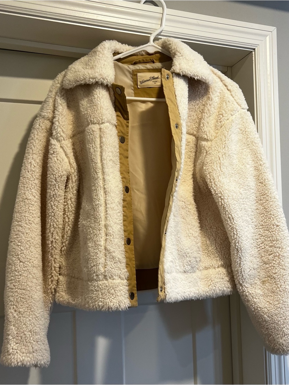 Universal Thread Cream Teddy Shearling Jacket